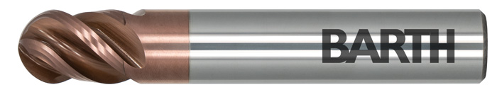 VHM Radiusfräser Mit TiSiN-Beschichtung – Ø 1-4 Mm, 2 Zähne, Für Stähle Bis 52 HRC, Mit Verjüngtem Hals
