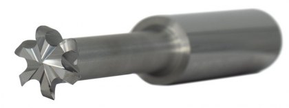 VHM Schlitzfräser mit Radius Stirnansicht
